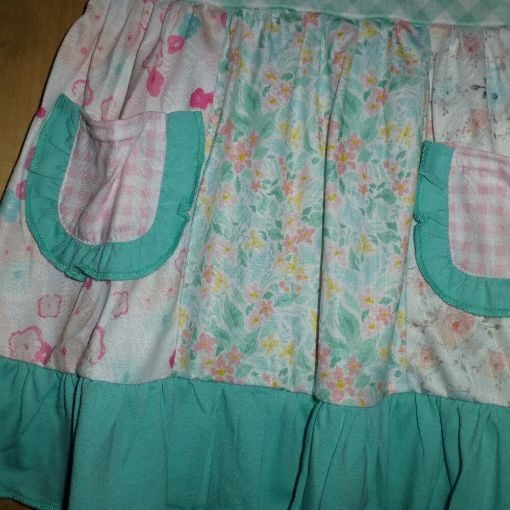 Boutique Girls Floral Pocket Ruffle Dress